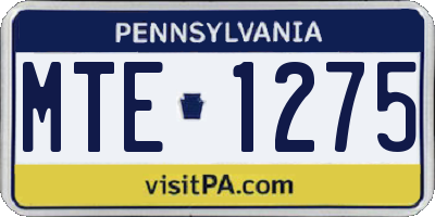 PA license plate MTE1275