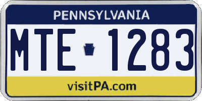 PA license plate MTE1283