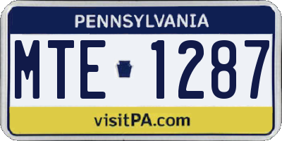 PA license plate MTE1287