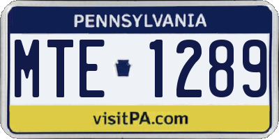PA license plate MTE1289