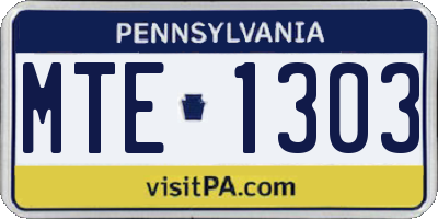 PA license plate MTE1303