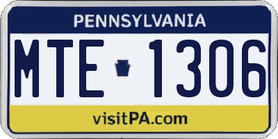 PA license plate MTE1306