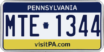 PA license plate MTE1344