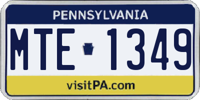 PA license plate MTE1349