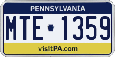 PA license plate MTE1359