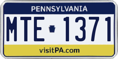 PA license plate MTE1371