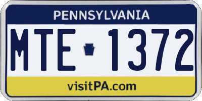 PA license plate MTE1372