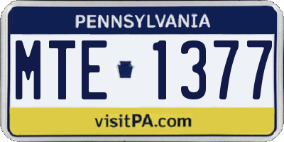 PA license plate MTE1377