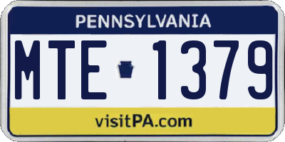PA license plate MTE1379