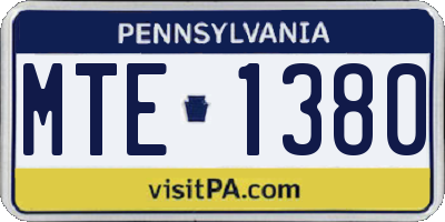 PA license plate MTE1380