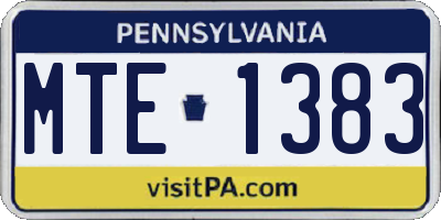 PA license plate MTE1383