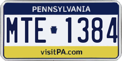 PA license plate MTE1384