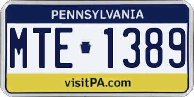PA license plate MTE1389