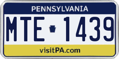 PA license plate MTE1439
