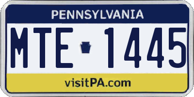 PA license plate MTE1445