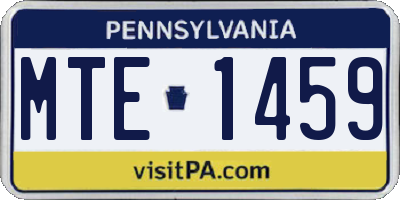PA license plate MTE1459