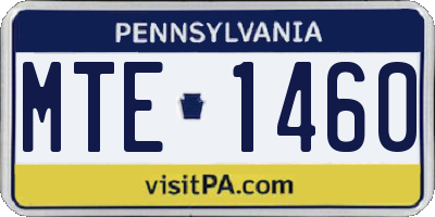 PA license plate MTE1460