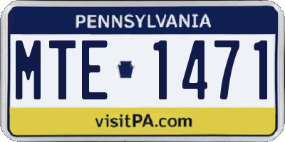 PA license plate MTE1471
