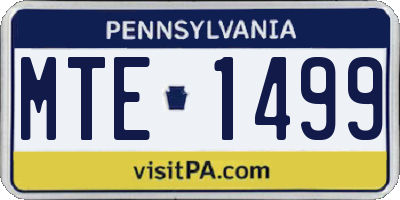 PA license plate MTE1499