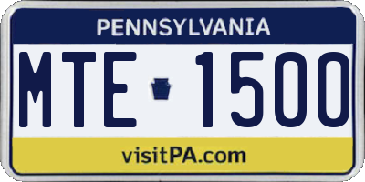 PA license plate MTE1500