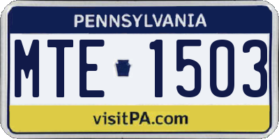 PA license plate MTE1503