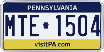 PA license plate MTE1504