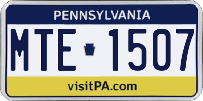PA license plate MTE1507