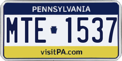 PA license plate MTE1537