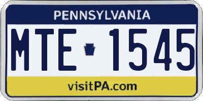 PA license plate MTE1545