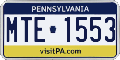 PA license plate MTE1553