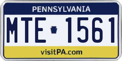 PA license plate MTE1561