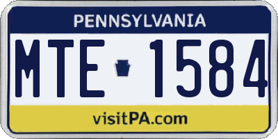 PA license plate MTE1584