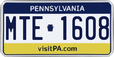 PA license plate MTE1608