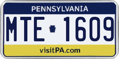 PA license plate MTE1609