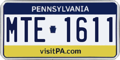 PA license plate MTE1611
