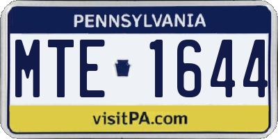 PA license plate MTE1644