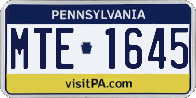 PA license plate MTE1645