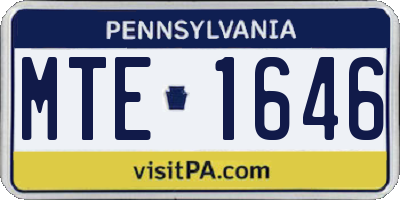 PA license plate MTE1646