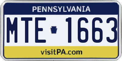 PA license plate MTE1663