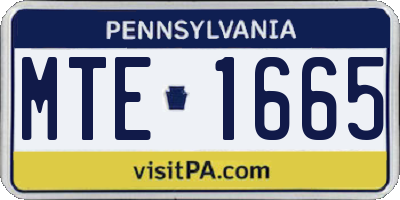 PA license plate MTE1665
