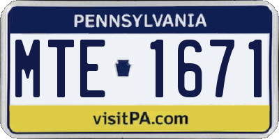 PA license plate MTE1671