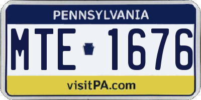 PA license plate MTE1676