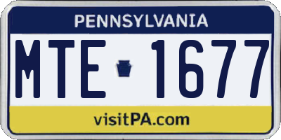 PA license plate MTE1677