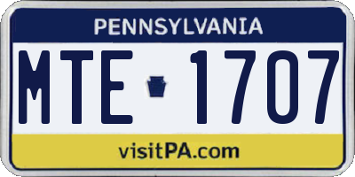 PA license plate MTE1707
