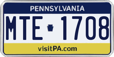 PA license plate MTE1708