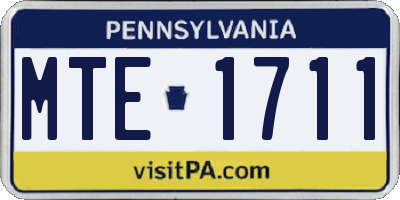 PA license plate MTE1711