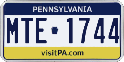 PA license plate MTE1744