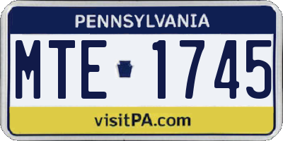 PA license plate MTE1745