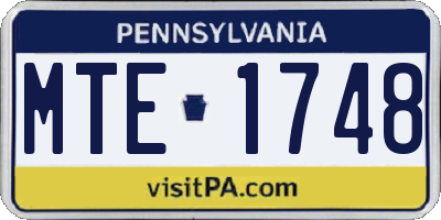 PA license plate MTE1748