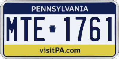 PA license plate MTE1761